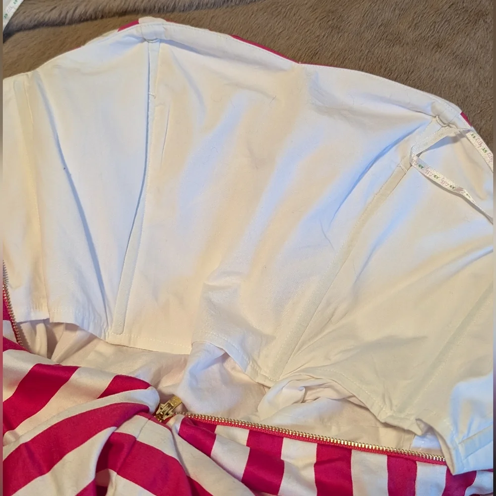 🌙 Lilly Pulitzer Pink and White Striped Strapless Dress - Picture 5 of 10